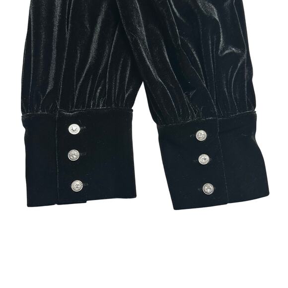 Zara | Women | Black Stretch Velvet Jewel LS Little Black Mini Dress | Medium - Picture 12 of 15